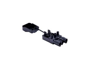 Złączka wtykowa elektryczna z osłoną na zatrzask BCS-3T/H1-N (żeńska 3-polowa czarna)