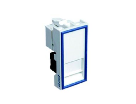 Gniazdo UTP RJ 45 kat. 5e z adapterem 1-modułowe, białe, niskie, 22,5x45x23mm, 45x45, DCN/TS-868K-8-C5E