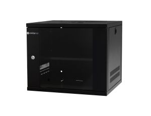 Szafa wisząca lekka niedzielona 19 9U, drzwi blacha/szkło, ściągane osłony boczne, 550450455 szer./gł./wys. mm RAL: 9004, w