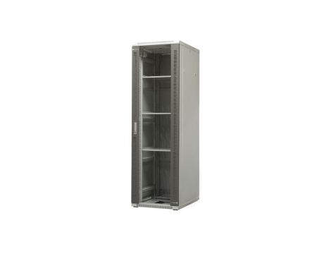 Szafa ramowa stojąca EmiterNet Top, 42U, wym. 600X800x1980 (szer. x gł. x wys. mm), drzwi blacha/szkło w komplecie panel 4 wenty