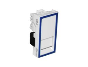 Gniazdo UTP RJ 45 kat. 6 z adapterem 1-modułowe, białe, niskie, 22,5x45x23mm, 45x45, DCN/TS-868K-8-C6