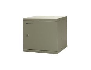 Szafa wisząca niedzielona 10 6U, drzwi blacha, 315310x330 (szer./gł./wys. mm) RAL: szafa 7044, w komplecie półka i komplet 6