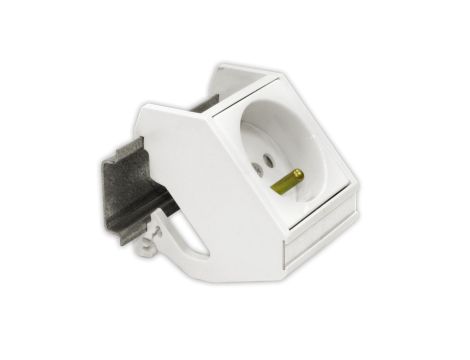 Adapter na szynę DIN do gniazd 22,5x45 2M (45x45) komputerowych i zasilających, FU/FA-2435-DIN-2M