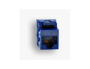 Gniazdo RJ45 UTP kat. 6 keystone niebieskie (beznarzędziowe) slim EM/UQK-C6