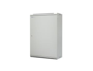 Szafa wisząca niedzielona 19cali 18U, drzwi całe z blachy, zamek, 600300910 szer./gł./wys. mm RAL: 7044, EM/AP6318-B