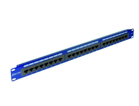 Panel 19, 24 x RJ45 UTP kat. 6 (1U) z półką, niebieski DCN/PPFA-951K-248-C6