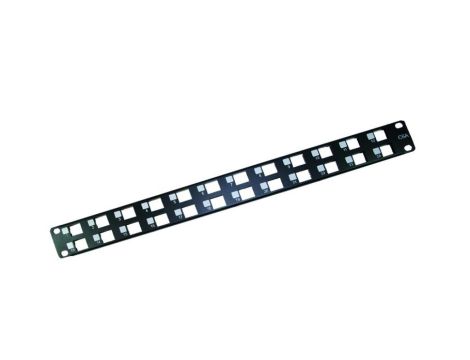 Panel 19 24 x RJ45 STP (1U) dla gniazd STP RJ45 kat.6A, nieuzbrojony, z półką, niebieski DCN/3012KNL-BLCAT6A