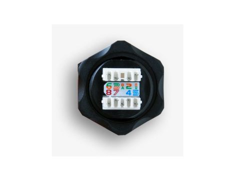 Gniazdo przemysłowe STP RJ45 kat. 6 keystone (110) czarne