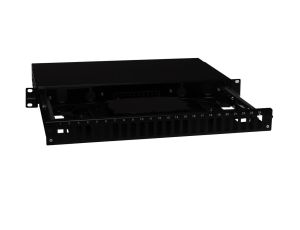 Przełącznica wysuwana 19 1U 24xSC duplex szara, teleskopowa, czarna
