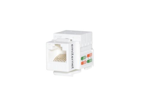 Gniazdo UTP RJ 45 kat.6 keystone biały EM/FA-2630AK-8-C6