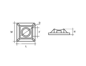 Uchwyt do opasek zaciskowych 20x20 czarny PS-5-20X20/B*P50
