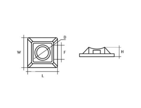 Uchwyt do opasek zaciskowych 20x20 czarny PS-5-20X20/B*P50
