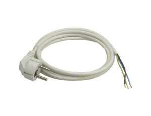 Przewód zasilający OMY 3x1,5mm2 z wtyczką kątową 2P+Z Uni-Schuko biały 1,5m