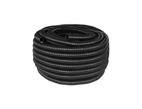 Rura karbowana elektroinstalacyjna GUS (RSF) 10mm wzmocniona spiralą giętka samogasnąca peszel elastyczny 320N PVC UV czarna 30m