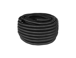 Rura karbowana elektroinstalacyjna GUS (RSF) 12mm wzmocniona spiralą giętka samogasnąca peszel elastyczny 320N PVC UV czarna 30m