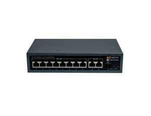 Switch 8x PoE 10/100 Mbps 802.3af/at + 2x Uplink 100/1000 Mbps + 1x SFP, 120W, tryb Extend (250m)