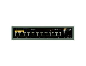 Switch 8x PoE 100/1000 Mbps 802.3af/at + 2x Uplink 100/1000 Mbps + 1x SFP, 120W