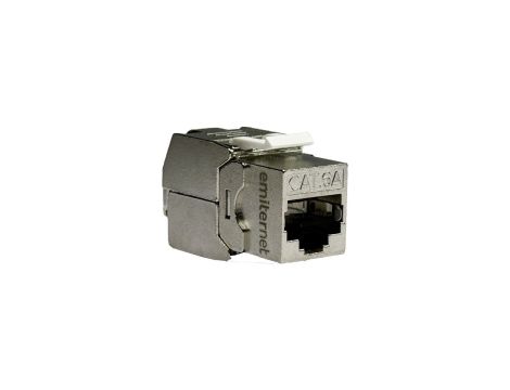 Gniazdo RJ45 STP kat. 6A keystone białe (beznarzędziowe), slim