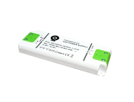 Zasilacz LED 60W 24V meblowy, ultra cienki, IP20 FTPC60V24-C2 POSPOWER