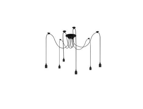 Lampa wisząca pająk ARANEA 6xE27 czarny EDO777189 EDO