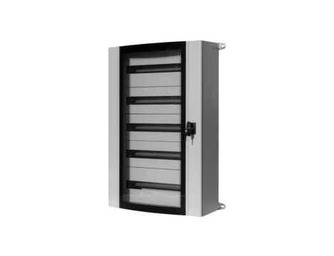 Szafa metalowa MISTRAL szklane drzwi - 600x1050x200 mm 144 modułów, 6 rzędów IP55