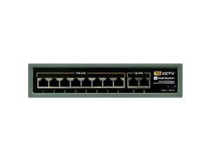 Switch 8x PoE 10/100 Mbps 802.3af/at + 2x Uplink 100/1000 Mbps, 120W, tryb Extend (250m)