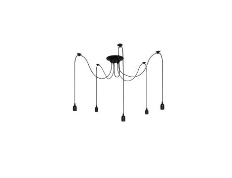 Lampa wisząca pająk ARANEA 5xE27 czarny EDO777188 EDO
