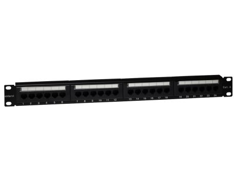 Panel 19 24 x RJ45 UTP kat. 6 (1U) z półką
