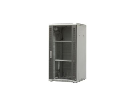 szafa ramowa stojąca EmiterNet Top, 24U, wym. 600X600x1180 (szer. x gł. x wys. mm), drzwi blacha/szkło w komplecie panel 2 wenty