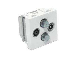 Gniazdo RTV-SAT podwójne końcowe 45x45 (gn.antenowe męskie/gn.antenowe żeńskie/ 2 x gn. typu F żeńskie) EM/P2VK