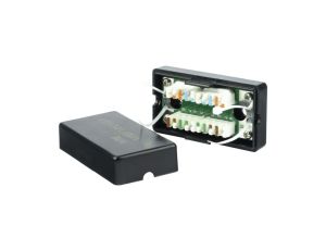 Łącznik natynkowy kabla UTP kat 5e, zaciskany nożem krosowniczym EM/FA-757K-C5E-BK