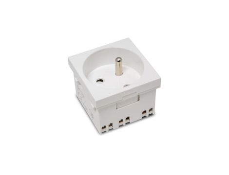 Gniazdo modułowe 230V z uziemieniem 1-krotne std 45x45, białe E/GM