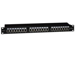 Panel 19, 24 x RJ45 STP kat. 6 (1U) z półką