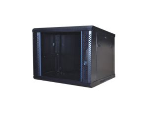 Szafa wisząca RACK 19 12U 600mm drzwi metal-szkło czarna GT zdejmowane boki Seria AB