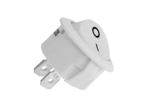 Wyłącznik kołyskowy okrągły 250V 10A 2pin/2poz biały