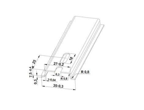 Szyna TS 35x7,5 ocynk (perforowana 6,3x18mm) - 1000 mm (za szt.)