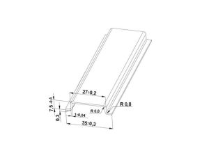 Szyna TS 35x7,5 ocynk (pełna) - 1000 mm (za szt.)