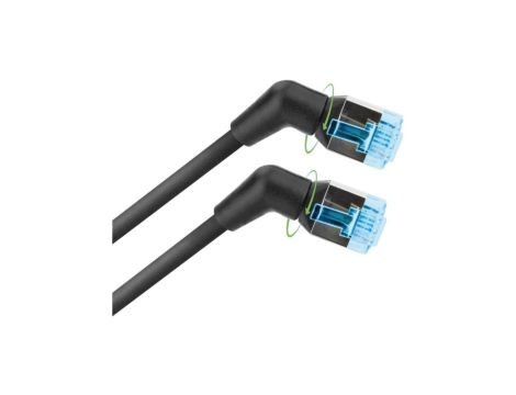 Patchcord Cat6a U/FTP 100 miedź obrotowy kątowy slim /2 m/