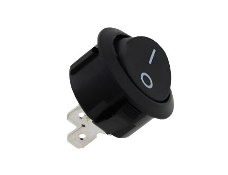 Wyłącznik kołyskowy okrągły 250V 10A 2pin/2poz czarny