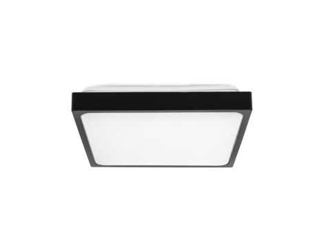 Plafon kwadratowy natynkowy LED 30W 3000lm 4000K IP44 czarny barwa NW biała neutralna z mikrofalowym czujnikiem ruchu V-TAC
