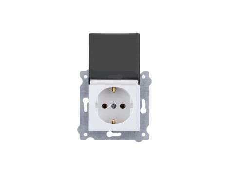 Gniazdo z uziemieniem Schuko 2P+E i pokrywą gniazda 250V 16A Biały 239/01 EXEN
