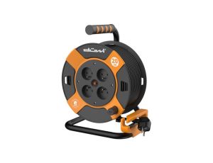 Przedłużacz bębnowy 4-gniazdowy H05VV-F 3G1.0, 20m pomarańczowo-czarny / 24620