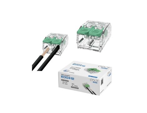 Złączka instalacyjna z dźwignią do wszystkich rodzajów przewodów maks. 4mm 2-przew. EDO412 100 szt.