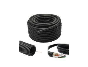 Rura karbowana Peszel z Pilotem RKGS 25mm Wytrzymała 750N Czarna 25m AKS