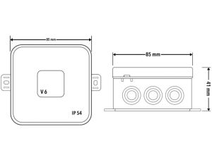 VIPLAST Puszka V6 Bryzgoszczelna Biała IP54