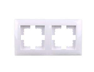 Ramka Podwójna do Gniazdka Elektrycznego Uniwersalna Pionowa/Pozioma Biała