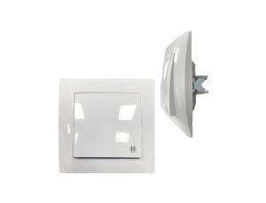 Włącznik Pojedynczy Krzyżowy Łącznik Jednobiegunowy Podtynkowy 10A Biały