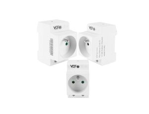 Gniazdo Pojedyncze Modułowe z Uziemieniem na Szynę DIN TH35 230V IP20 VCX