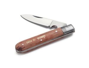 Nóż Monterski Drewniany Prosty Składany do Odizolowywania Kabli 70 mm