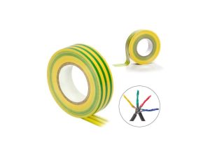 Taśma Izolacyjna Elektroinstalacyjna Mocna Izolacja Żółto-Zielona 19 mm 20m